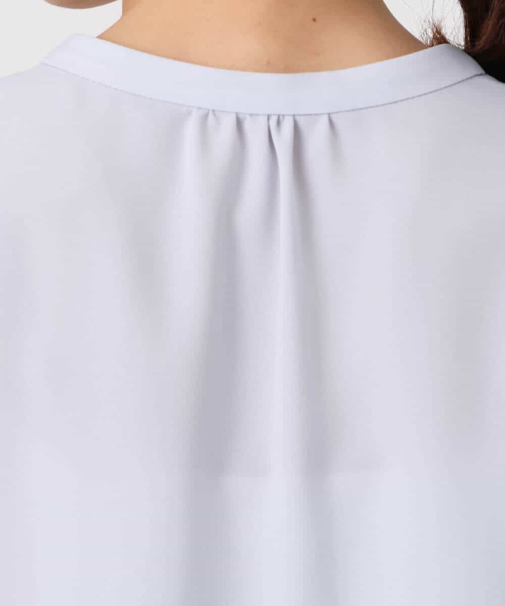 FKBFD68150 MK MICHEL KLEIN(MK ミッシェルクラン) [洗える]ラッフルフリルブラウス ライトブルー