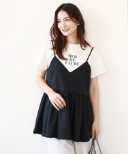FKBGA52130 MK MICHEL KLEIN(MK ミッシェルクラン) ドライリネンライクキャミソールビスチェ/洗える ブラック