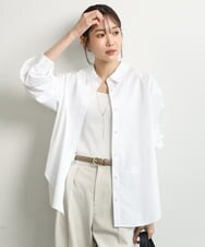 FKBGD27140 MK MICHEL KLEIN(MK ミッシェルクラン) [接触冷感/防シワ/洗える]コットン混ベーシックシャツ（無地） ホワイト