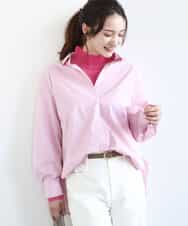 FKBGD27140 MK MICHEL KLEIN(MK ミッシェルクラン) [接触冷感/防シワ/洗える]コットン混ベーシックシャツ（無地） ピンク