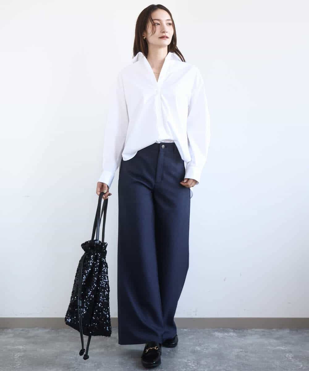 FKBGD27140 MK MICHEL KLEIN(MK ミッシェルクラン) [接触冷感/防シワ/洗える]コットン混ベーシックシャツ（無地） ピンク