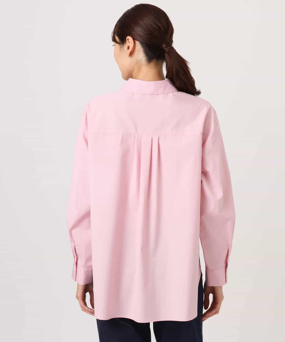 FKBGD27140 MK MICHEL KLEIN(MK ミッシェルクラン) [接触冷感/防シワ/洗える]コットン混ベーシックシャツ（無地） ピンク