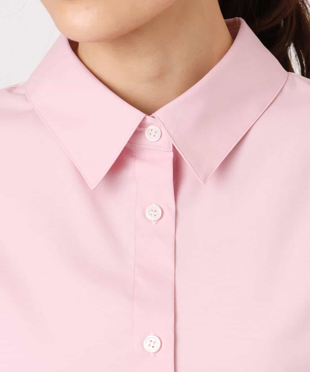FKBGD27140 MK MICHEL KLEIN(MK ミッシェルクラン) [接触冷感/防シワ/洗える]コットン混ベーシックシャツ（無地） ピンク