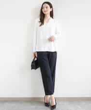 FKBGD32150 MK MICHEL KLEIN(MK ミッシェルクラン) [洗える]Vネックミニフリルブラウス ライトブルー