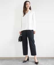FKBGD32150 MK MICHEL KLEIN(MK ミッシェルクラン) [洗える]Vネックミニフリルブラウス ライトブルー