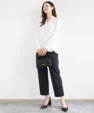FKBGD32150 MK MICHEL KLEIN(MK ミッシェルクラン) [洗える]Vネックミニフリルブラウス ライトブルー