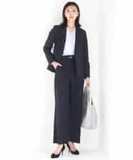 FKBGD32150 MK MICHEL KLEIN(MK ミッシェルクラン) [洗える]Vネックミニフリルブラウス ライトブルー