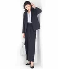 FKBGD32150 MK MICHEL KLEIN(MK ミッシェルクラン) [洗える]Vネックミニフリルブラウス ライトブルー