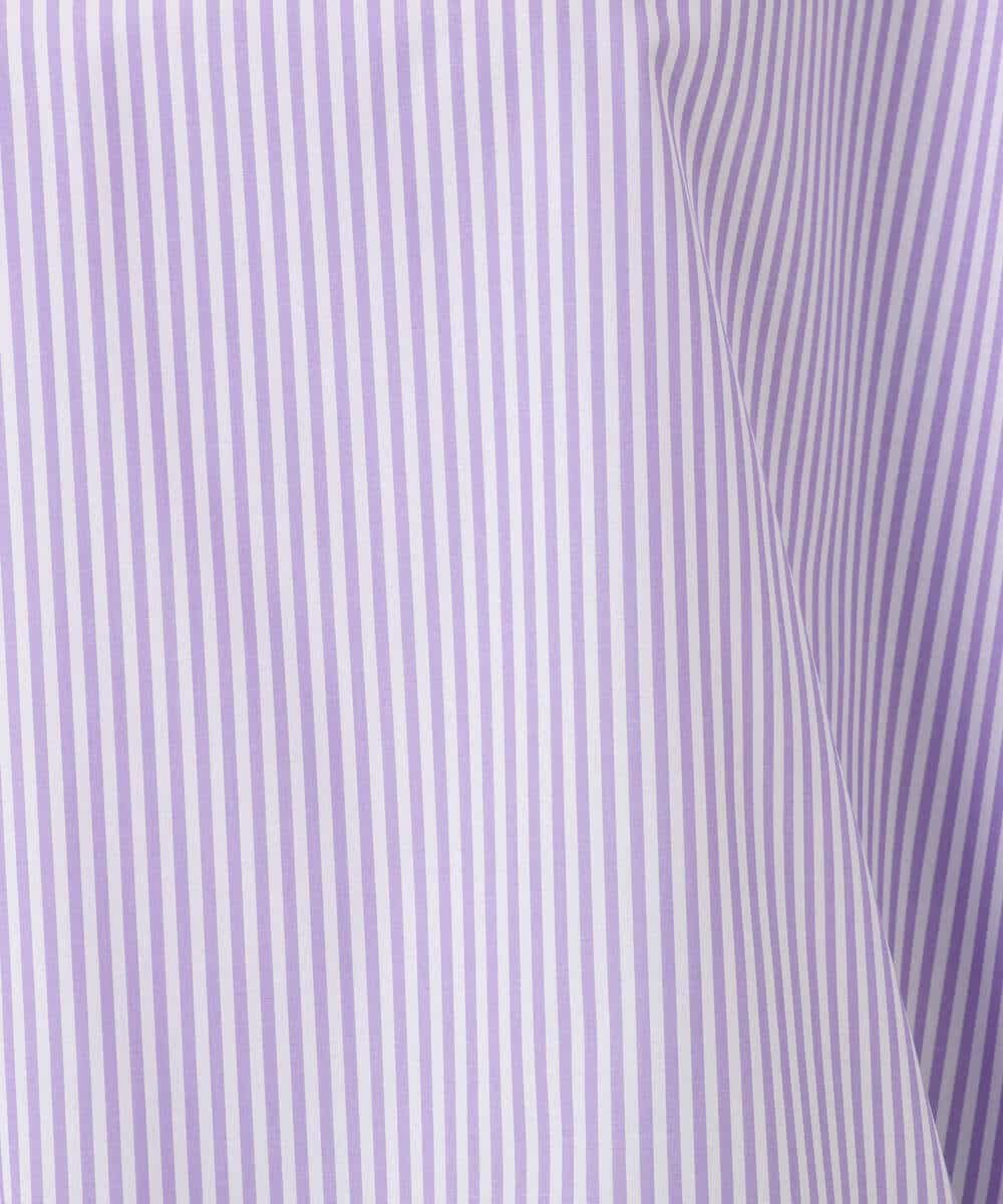 FKBGD37150 MK MICHEL KLEIN(MK ミッシェルクラン) [接触冷感/洗える]ロールネック ギャザースリーブブラウス ラベンダー（ストライプ）