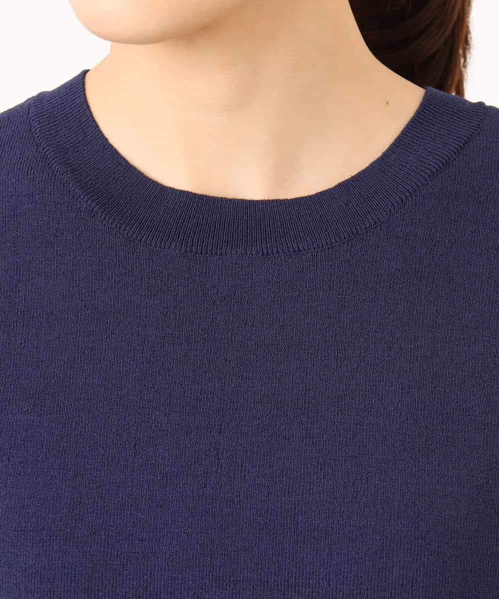 FKBGD38180 MK MICHEL KLEIN(MK ミッシェルクラン) [洗える]キャンディースリーブブラウス×ニットベスト ツインセット ネイビー
