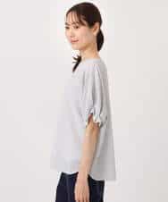 FKBGD45160 MK MICHEL KLEIN(MK ミッシェルクラン) [洗える]シアーチェック柄タックスリーブブラウス ライトグレー