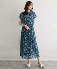 FKBGF05140 MK MICHEL KLEIN(MK ミッシェルクラン) [洗える]前後2way/更紗プリント花柄シフォンブラウス ベージュ
