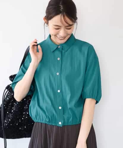 FKBHD60140 MK MICHEL KLEIN [接触冷感/洗える]クロップド丈シャツ