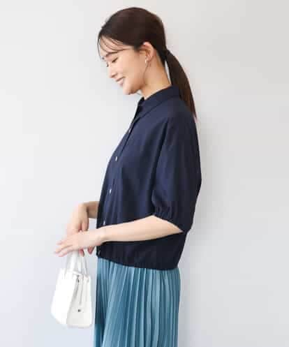 FKBHD60140 MK MICHEL KLEIN [接触冷感/洗える]クロップド丈シャツ