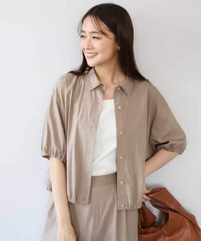 FKBHD60140 MK MICHEL KLEIN [接触冷感/洗える]クロップド丈シャツ
