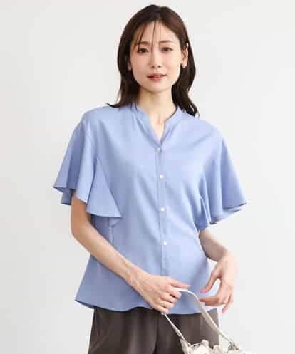 FKBHD63140 MK MICHEL KLEIN [接触冷感/洗える]フリルスリーブブラウス