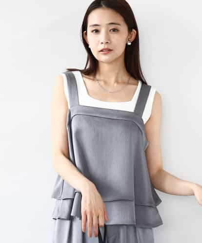 FKBJA71120 MK MICHEL KLEIN ティアードキャミビスチェ/洗える