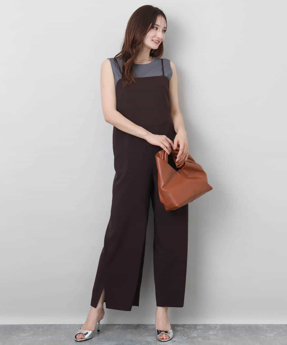 FKBJA86140 MK MICHEL KLEIN(MK ミッシェルクラン) レイヤードチュールブラウス×タンクトップ/接触冷感./洗える ピンク