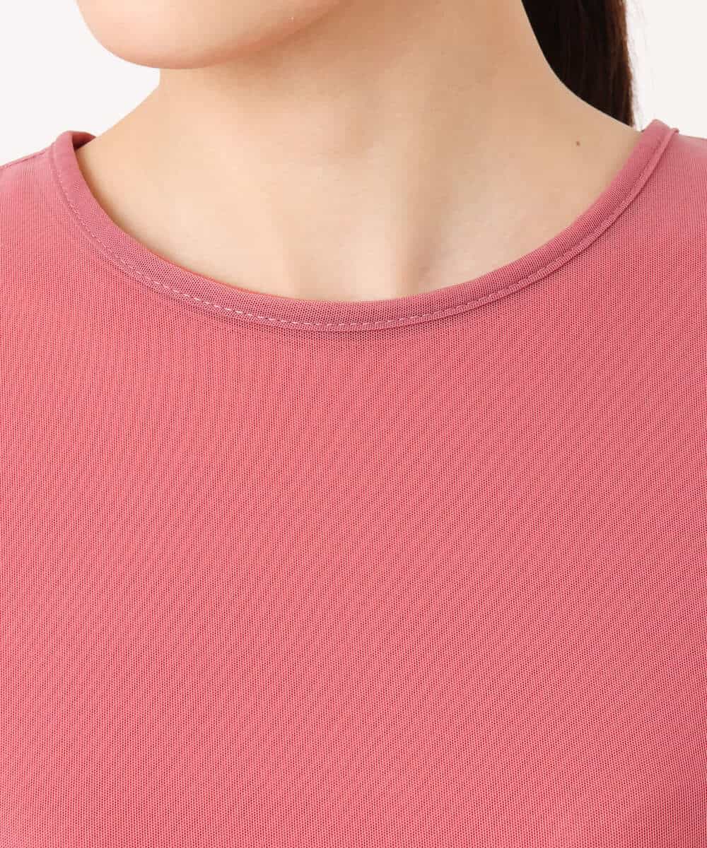 FKBJA86140 MK MICHEL KLEIN(MK ミッシェルクラン) レイヤードチュールブラウス×タンクトップ/接触冷感./洗える ピンク