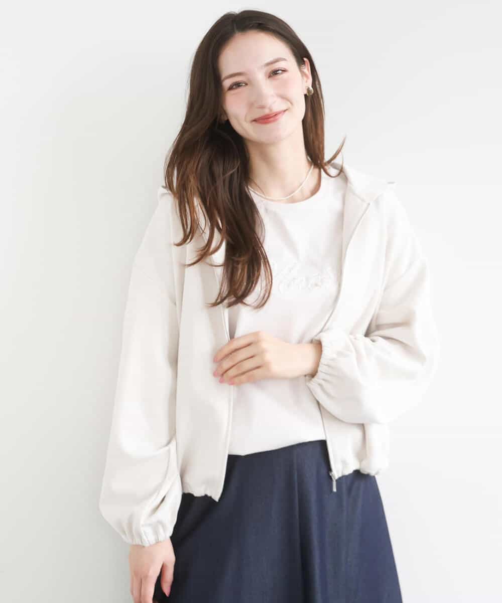 FKCGD30140 MK MICHEL KLEIN(MK ミッシェルクラン) [洗える]コットンポンチパーカー ベージュ