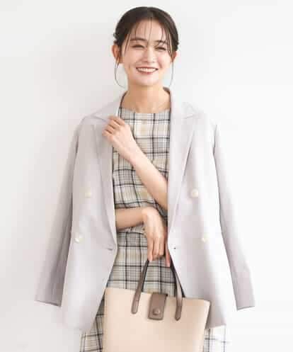 FKDGD46240 MK MICHEL KLEIN [UVカット/接触冷感/速乾/洗える]バイオヴィンテージツイル ダブルブレストジャケット