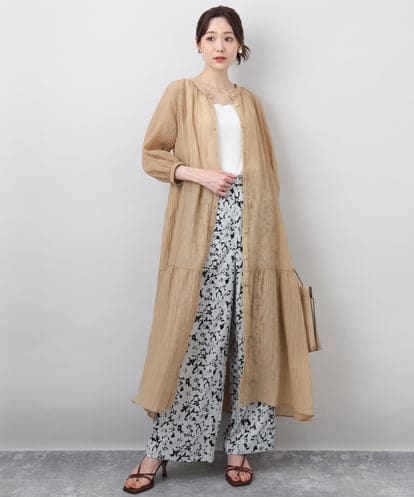 FKEGA47220  ソフト楊柳ティアードワンピース/洗える