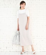 FKEGD37210 MK MICHEL KLEIN(MK ミッシェルクラン) [洗える]サテンキャミワンピース ベージュ