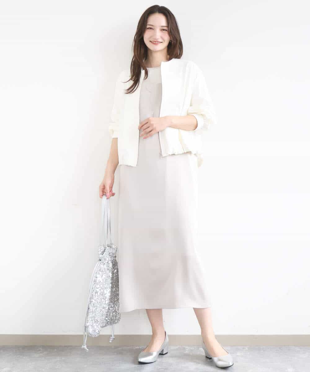 FKEGD37210 MK MICHEL KLEIN(MK ミッシェルクラン) [洗える]サテンキャミワンピース ブラウン