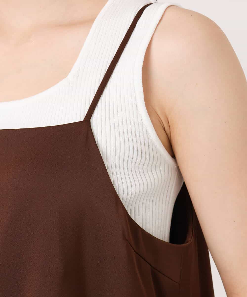 FKEGD37210 MK MICHEL KLEIN(MK ミッシェルクラン) [洗える]サテンキャミワンピース ブラウン