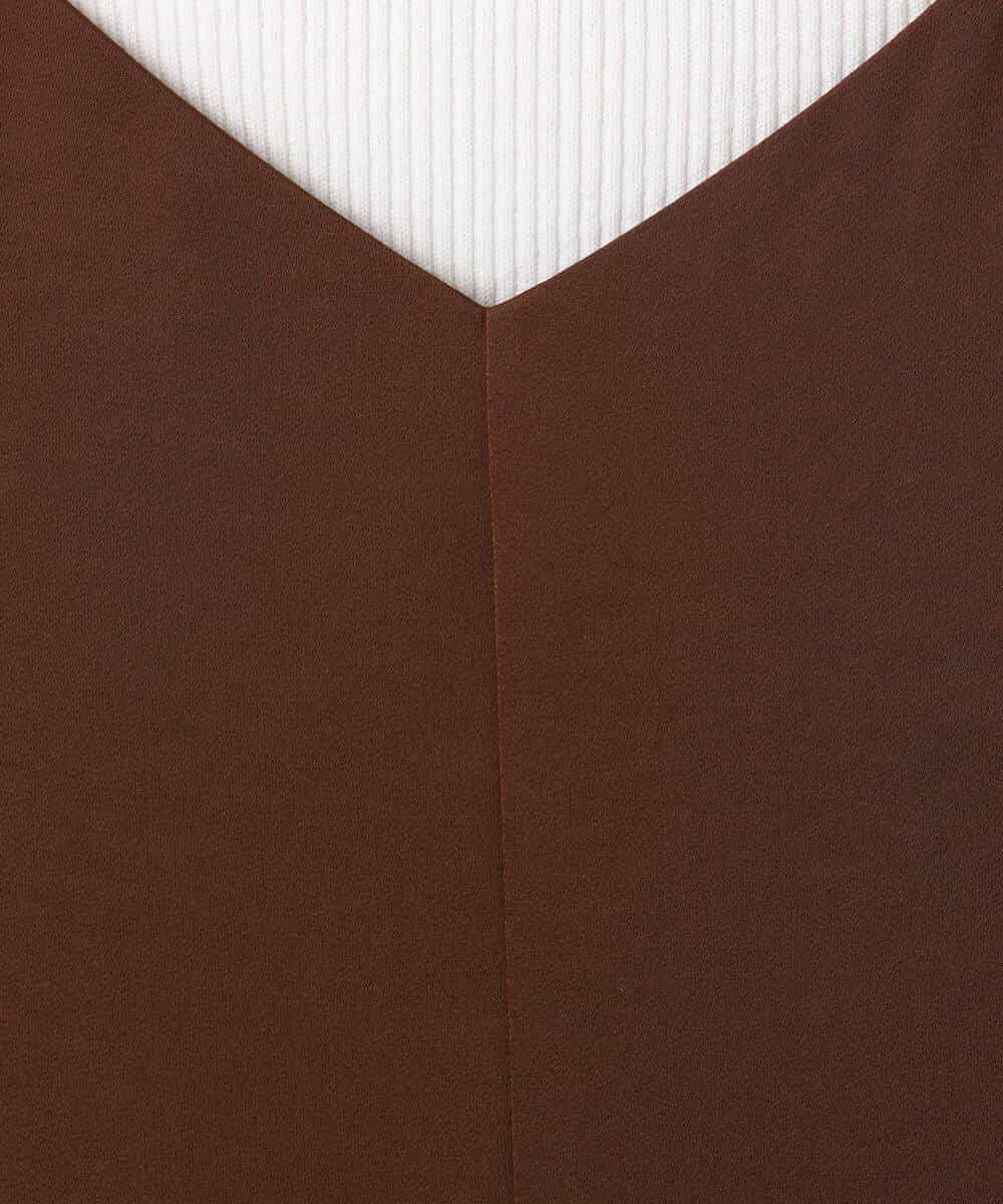 FKEGD37210 MK MICHEL KLEIN(MK ミッシェルクラン) [洗える]サテンキャミワンピース ブラウン