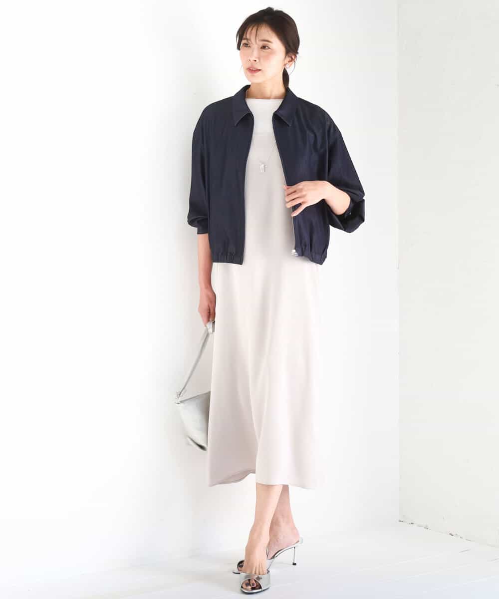 FKEGD37210 MK MICHEL KLEIN(MK ミッシェルクラン) [洗える]サテンキャミワンピース ブラウン