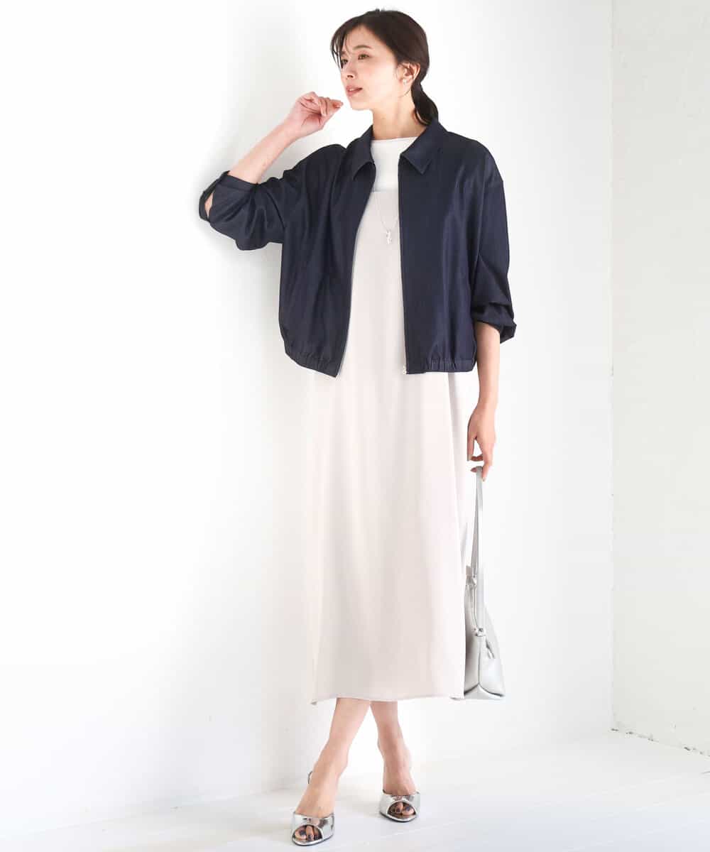 FKEGD37210 MK MICHEL KLEIN(MK ミッシェルクラン) [洗える]サテンキャミワンピース ブラウン