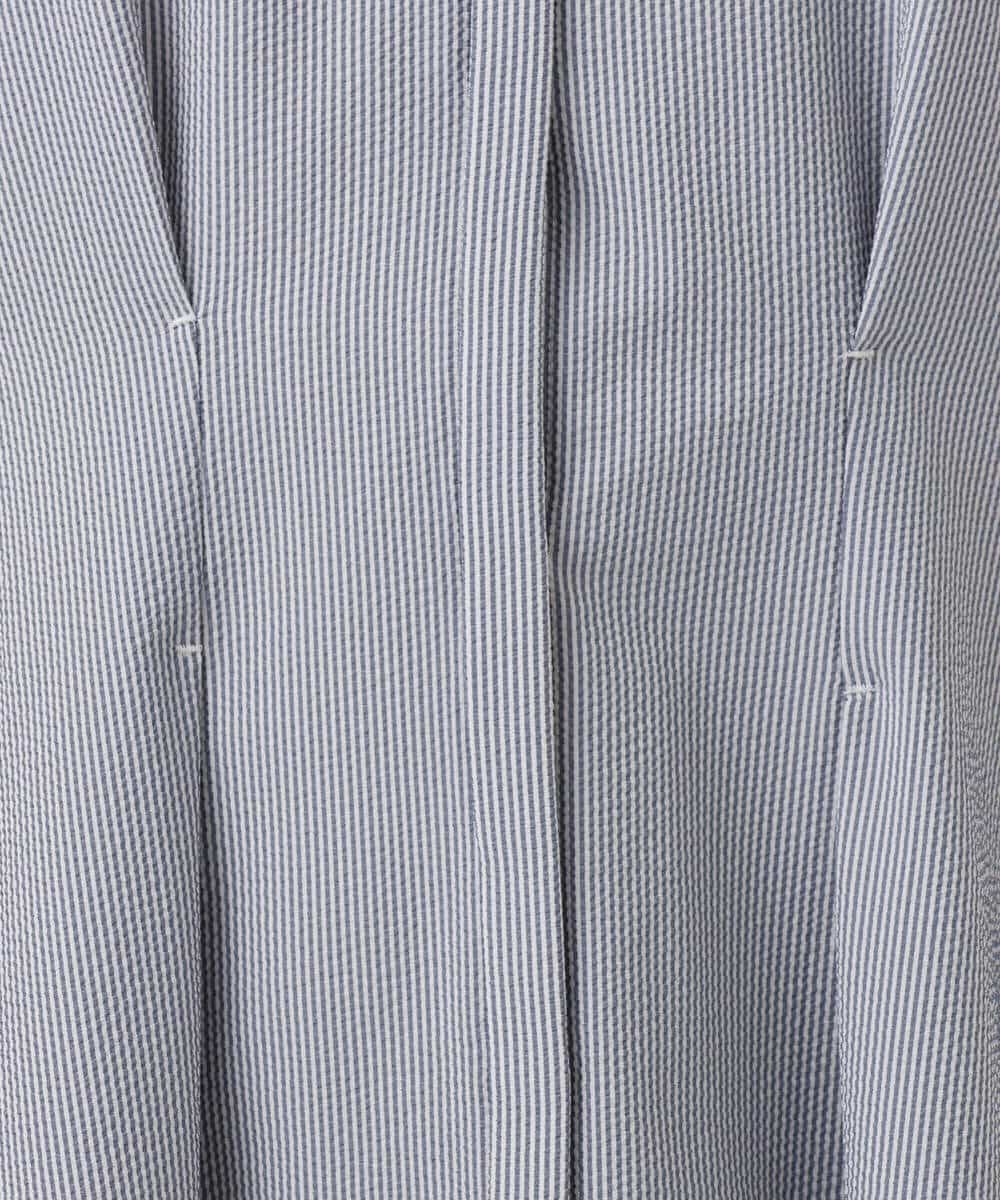 FKEGD38210 MK MICHEL KLEIN(MK ミッシェルクラン) [洗える]サッカーストライプ ウエストタックワンピース ネイビー