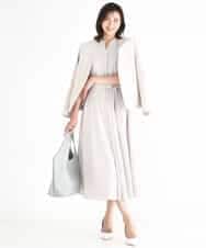 FKEGD38210 MK MICHEL KLEIN(MK ミッシェルクラン) [洗える]サッカーストライプ ウエストタックワンピース ネイビー