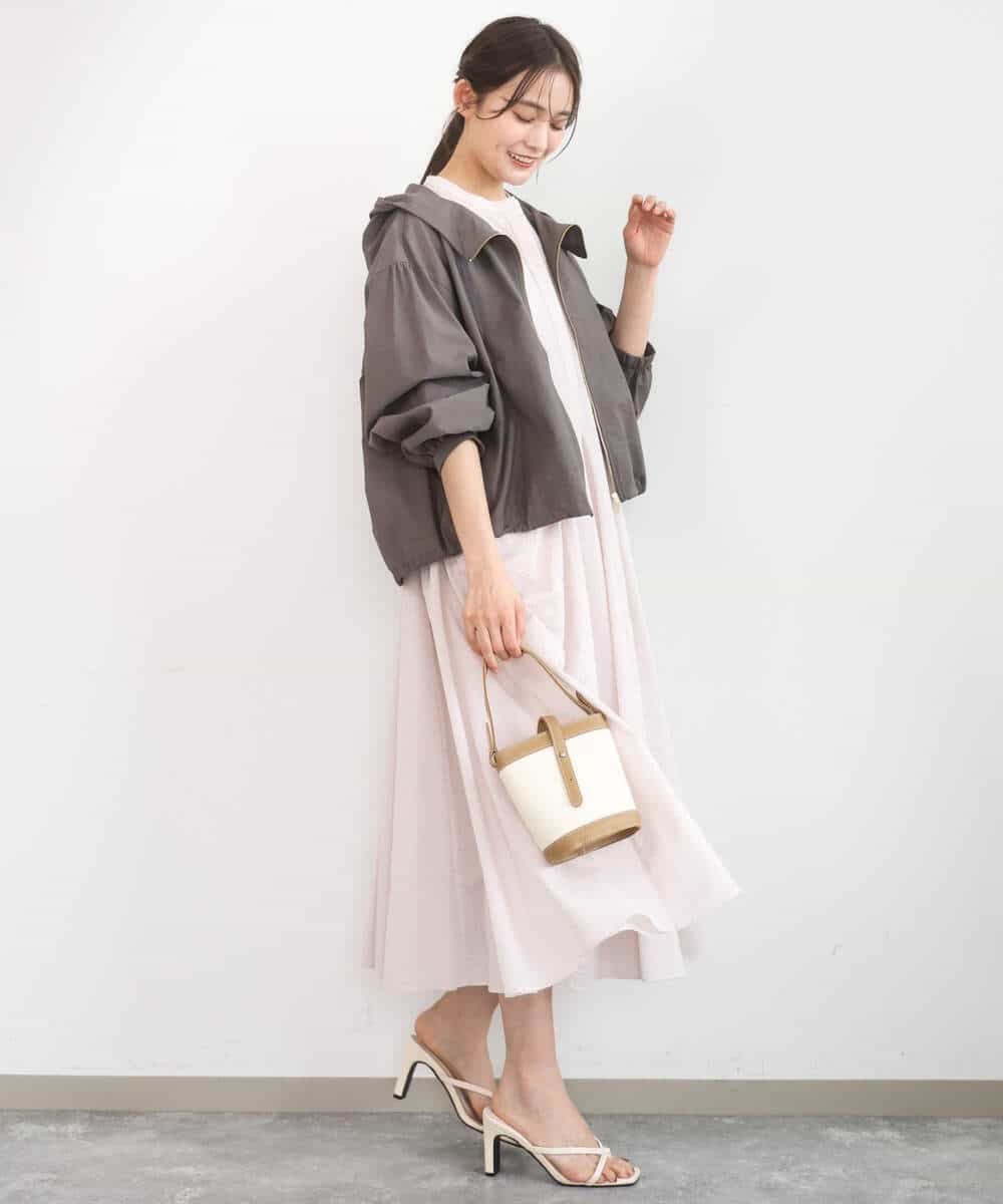 FKEGD47240 MK MICHEL KLEIN(MK ミッシェルクラン) [洗える]サッカー調ウエスト切り替えワンピース ブラウン