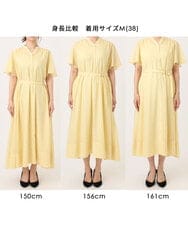 FKEGD58210 MK MICHEL KLEIN(MK ミッシェルクラン) [洗える]フレアースリーブ ベルト付きワンピース ライトイエロー