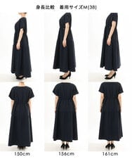 FKEHD64220 MK MICHEL KLEIN(MK ミッシェルクラン) [撥水/UVカット/洗える]ドローコードデザインVネックワンピース ネイビー