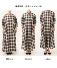 FKEJD31260 MK MICHEL KLEIN(MK ミッシェルクラン) [洗える]オンブレチェック柄シャツワンピース ネイビー
