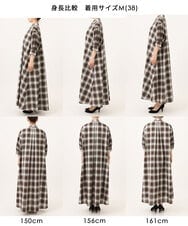 FKEJD31260 MK MICHEL KLEIN(MK ミッシェルクラン) [洗える]オンブレチェック柄シャツワンピース ネイビー
