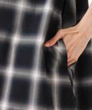 FKEJD31260 MK MICHEL KLEIN(MK ミッシェルクラン) [洗える]オンブレチェック柄シャツワンピース ネイビー