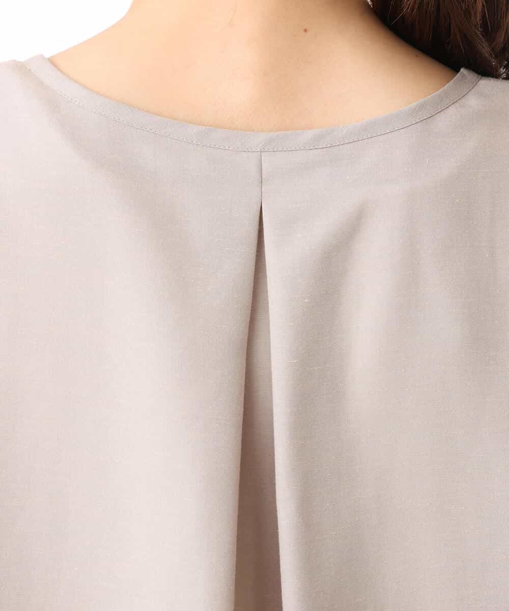 FKEJD70230 MK MICHEL KLEIN(MK ミッシェルクラン) [洗える]深V開きサックワンピース ベージュ