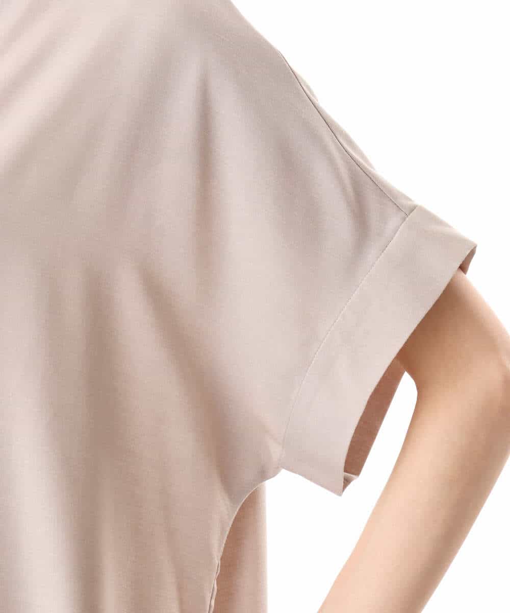 FKEJD70230 MK MICHEL KLEIN(MK ミッシェルクラン) [洗える]深V開きサックワンピース ベージュ