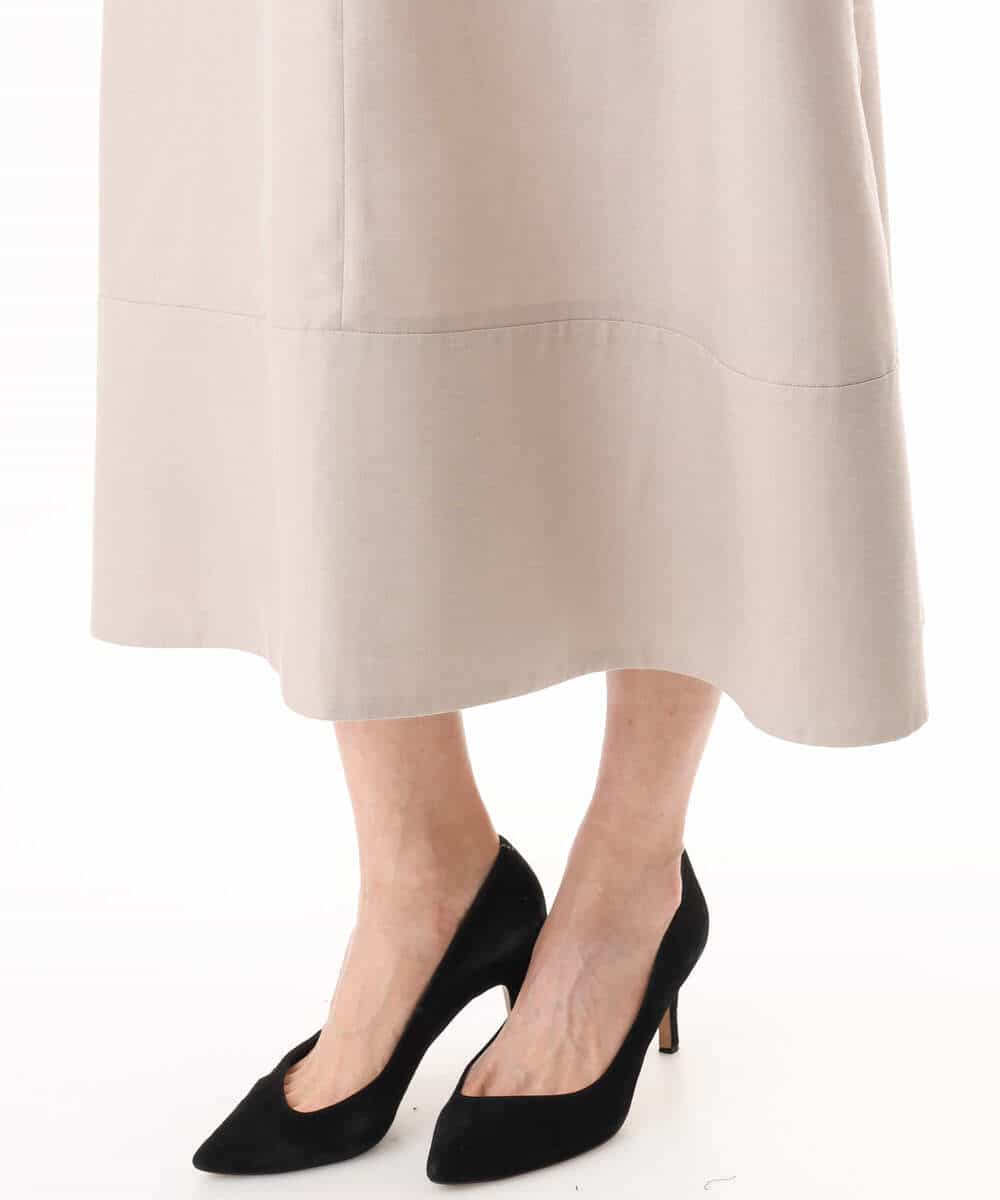 FKEJD70230 MK MICHEL KLEIN(MK ミッシェルクラン) [洗える]深V開きサックワンピース ベージュ