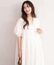 FKEJD71260 MK MICHEL KLEIN(MK ミッシェルクラン) [洗える]パッチワークコットンレースワンピース ブラック