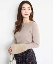 FKFAD41140 MK MICHEL KLEIN(MK ミッシェルクラン) フェザー切替えコンパクトリブニット/洗える ライトイエロー