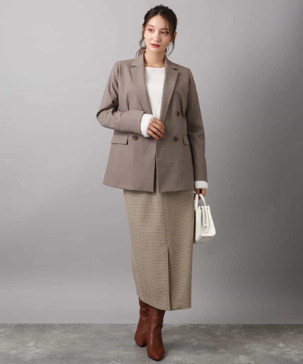FKFAD41140 MK MICHEL KLEIN(MK ミッシェルクラン) フェザー切替えコンパクトリブニット/洗える ライトイエロー
