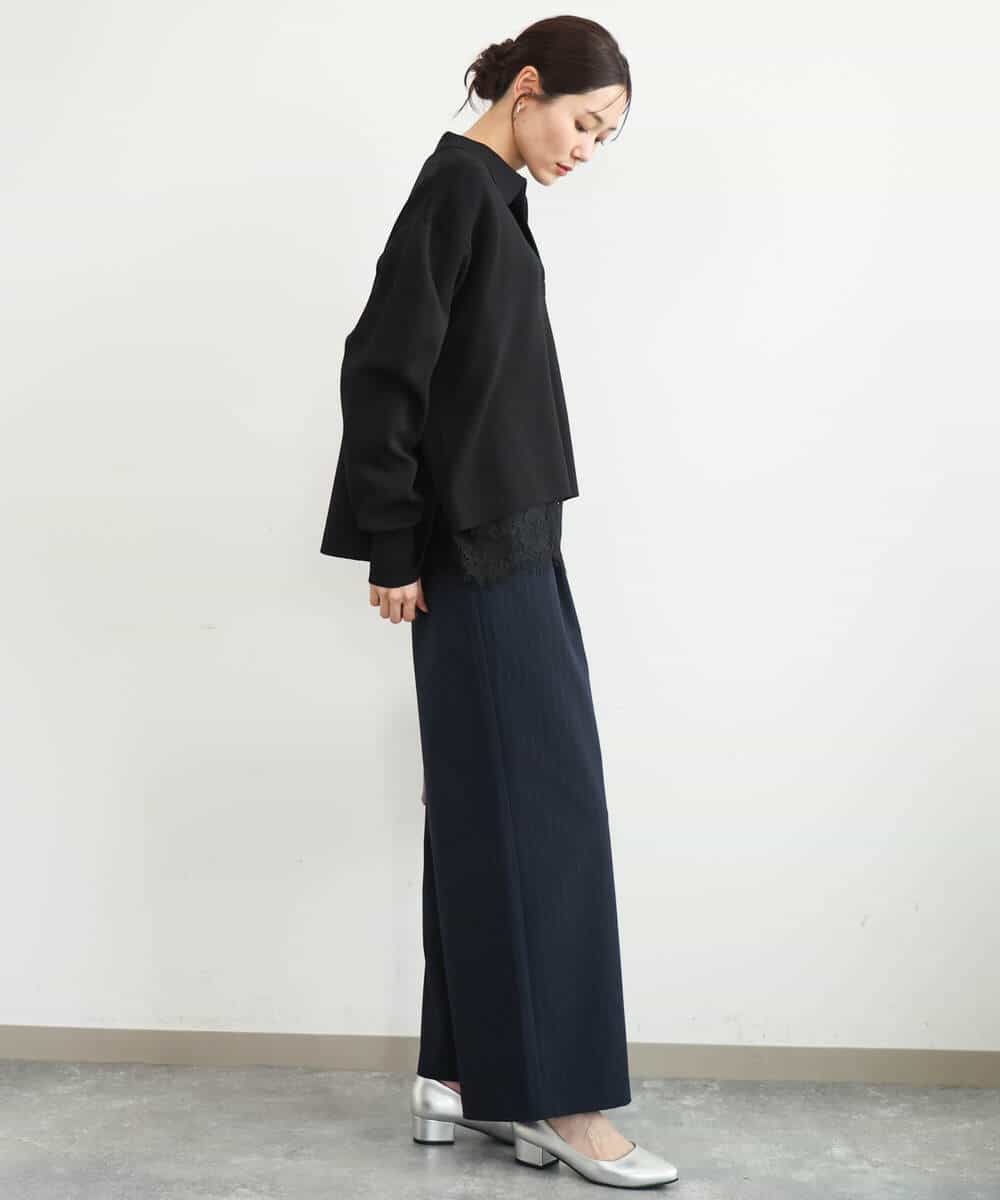 FKFAG42160 MK MICHEL KLEIN(MK ミッシェルクラン) [洗える]衿付きラガーニット レッド