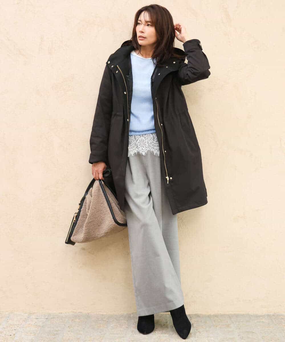 FKFAG44160 MK MICHEL KLEIN(MK ミッシェルクラン) [洗える]モヘアメッシュニット ライトブルー