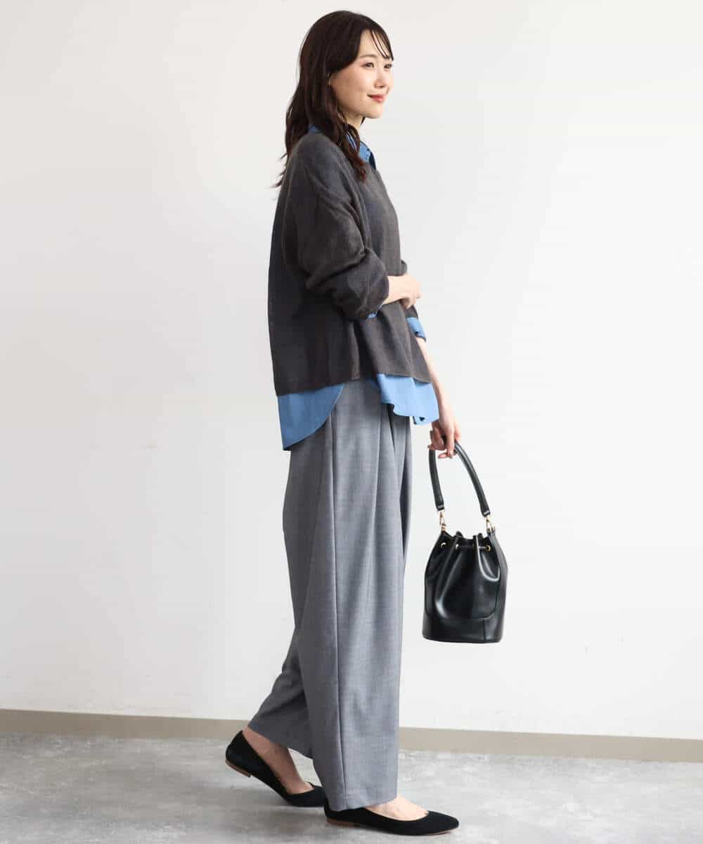 FKFAG44160 MK MICHEL KLEIN(MK ミッシェルクラン) [洗える]モヘアメッシュニット ライトブルー