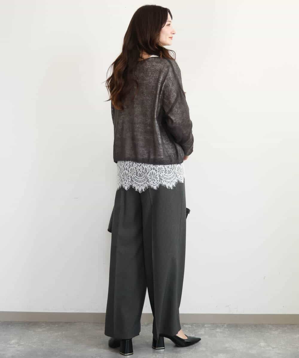 FKFAG44160 MK MICHEL KLEIN(MK ミッシェルクラン) [洗える]モヘアメッシュニット ライトブルー